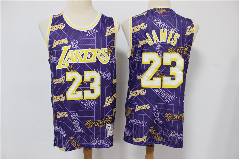 2020 Men Los Angeles Lakers Crershaw 23 James purple Game NBA Jerseys